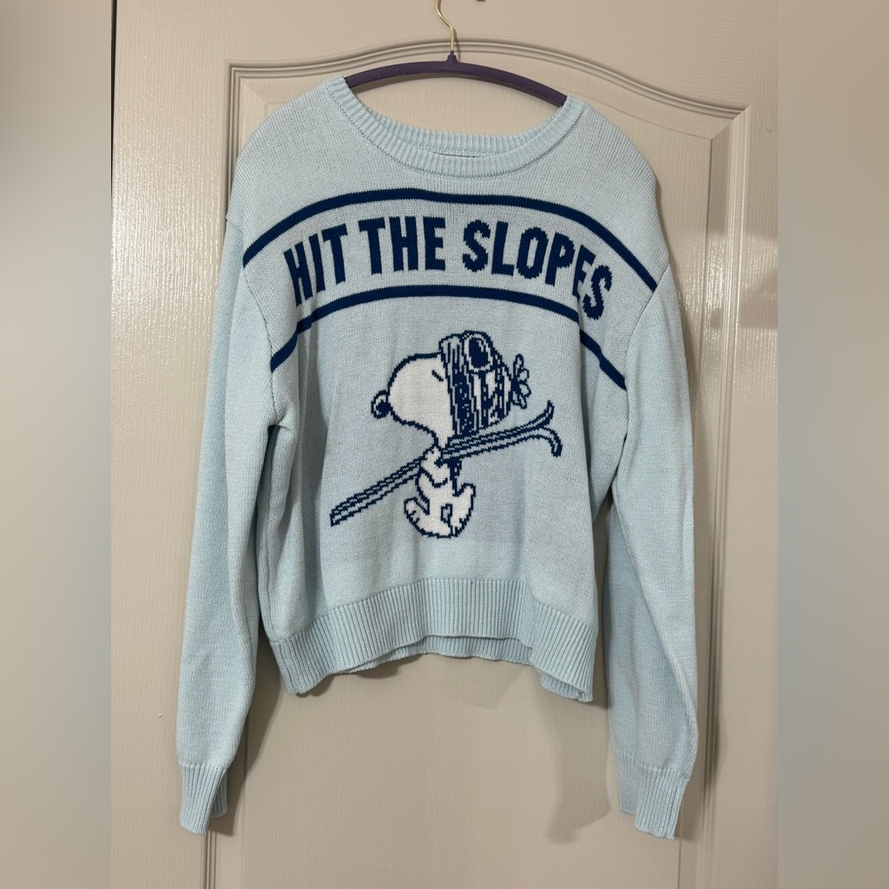 Peanuts Light Blue 'Hit the Slopes' Sweater